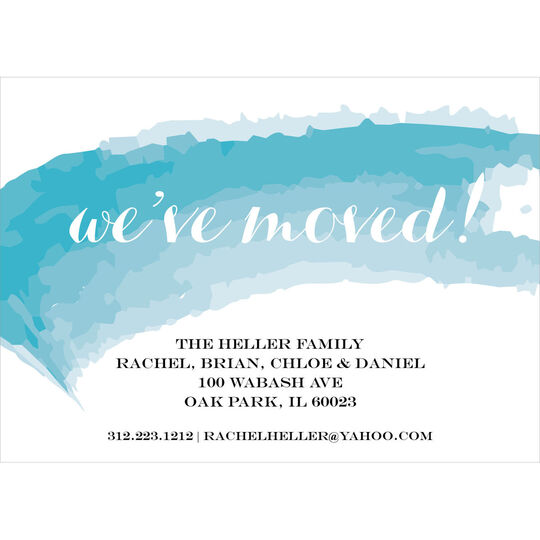 Teal Watercolor Swash Moving Announcements